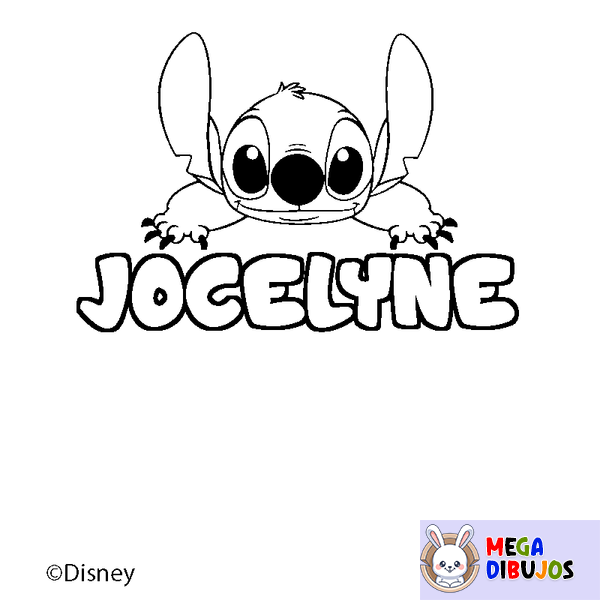 Coloraci&oacute;n del nombre JOCELYNE - decorado Stitch