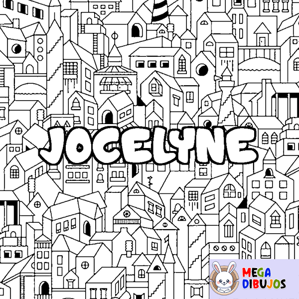 Coloraci&oacute;n del nombre JOCELYNE - decorado ciudad