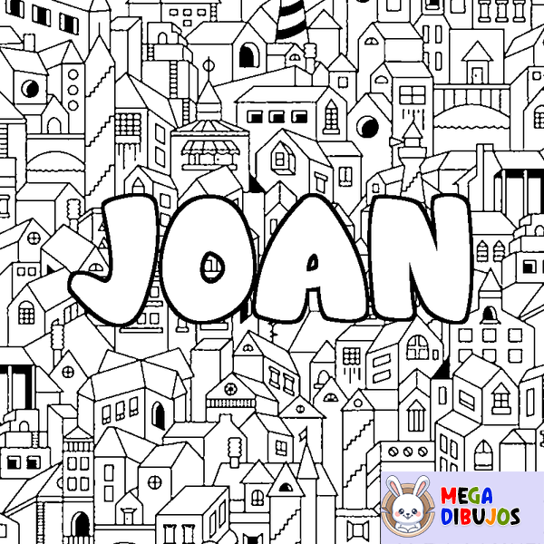 Coloraci&oacute;n del nombre JOAN - decorado ciudad