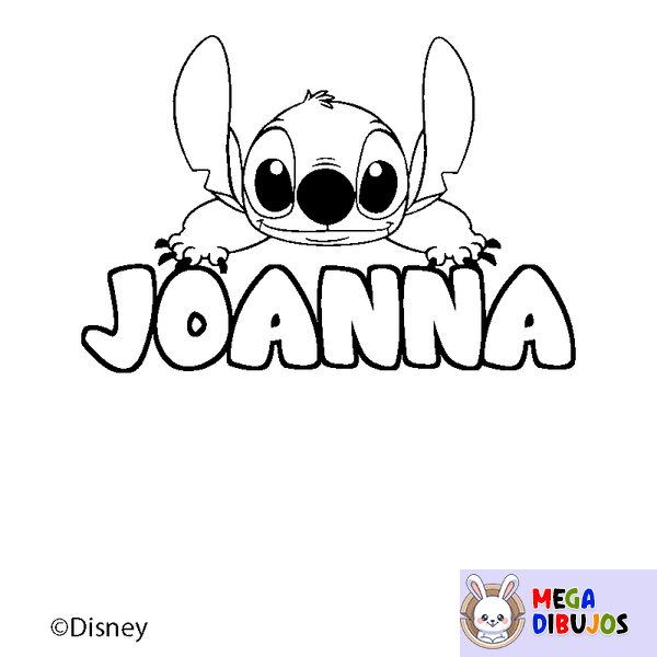 Coloraci&oacute;n del nombre JOANNA - decorado Stitch