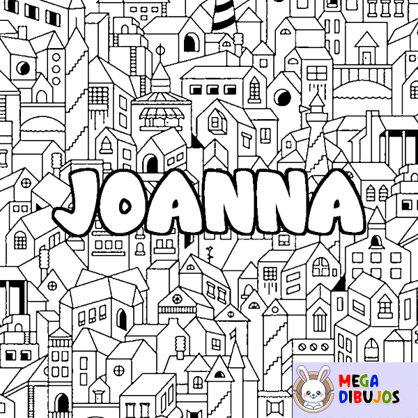 Coloraci&oacute;n del nombre JOANNA - decorado ciudad