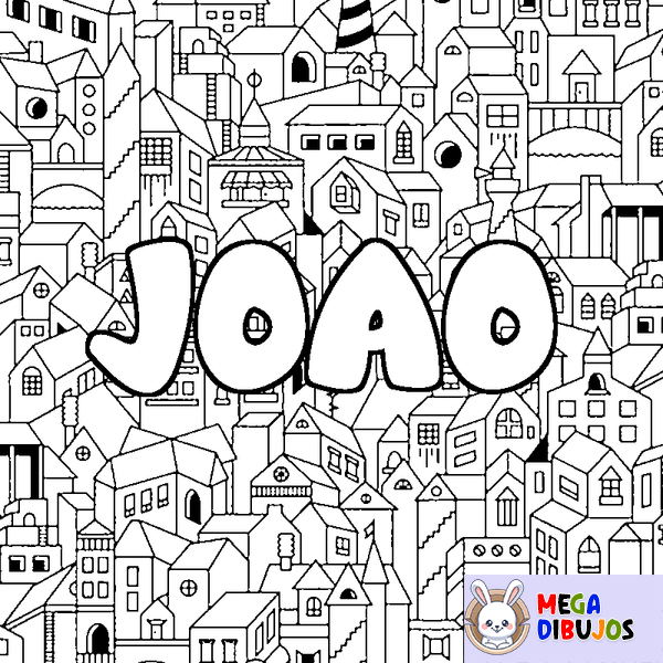Coloraci&oacute;n del nombre JOAO - decorado ciudad