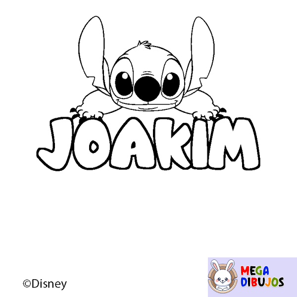 Coloraci&oacute;n del nombre JOAKIM - decorado Stitch