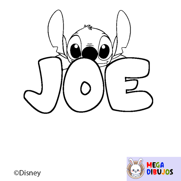 Coloraci&oacute;n del nombre JOE - decorado Stitch