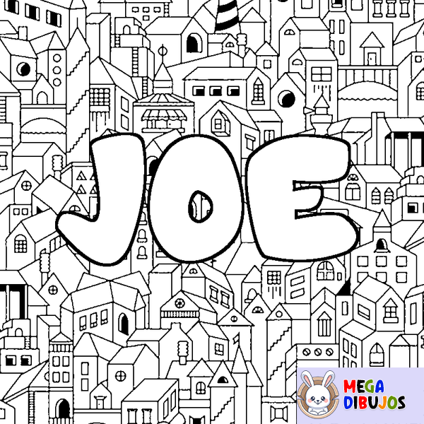 Coloraci&oacute;n del nombre JOE - decorado ciudad