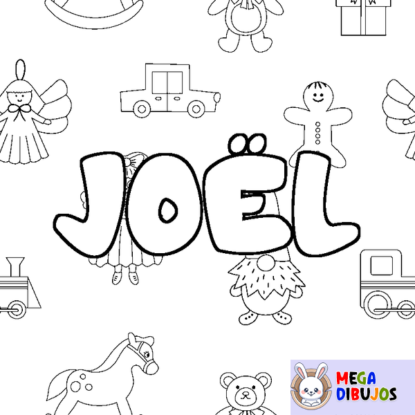 Coloraci&oacute;n del nombre JO&Euml;L - decorado juguetes