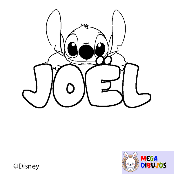 Coloraci&oacute;n del nombre JO&Euml;L - decorado Stitch