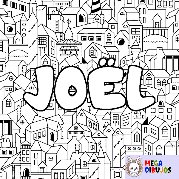 Coloraci&oacute;n del nombre JO&Euml;L - decorado ciudad