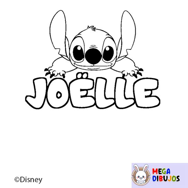 Coloraci&oacute;n del nombre JO&Euml;LLE - decorado Stitch
