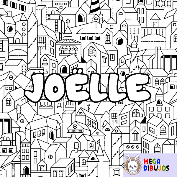 Coloraci&oacute;n del nombre JO&Euml;LLE - decorado ciudad