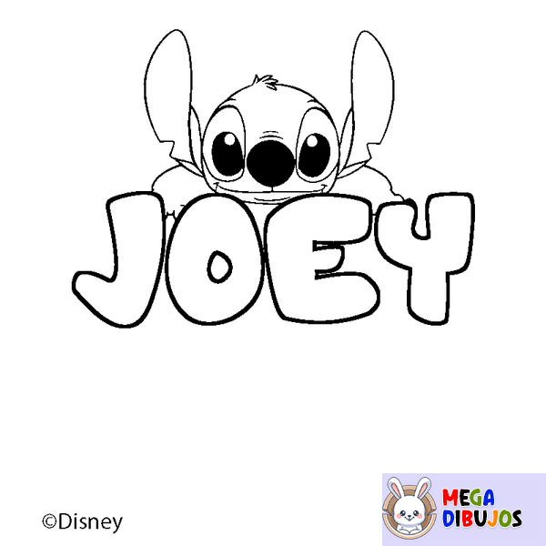 Coloraci&oacute;n del nombre JOEY - decorado Stitch
