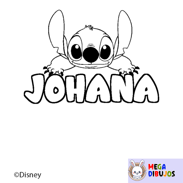 Coloraci&oacute;n del nombre JOHANA - decorado Stitch