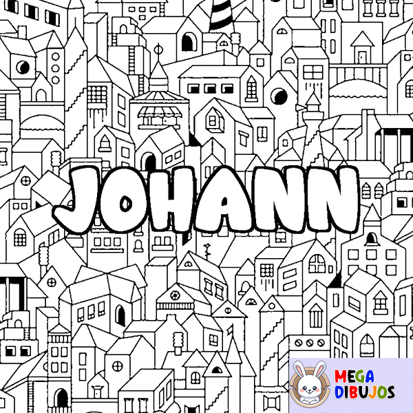 Coloraci&oacute;n del nombre JOHANN - decorado ciudad