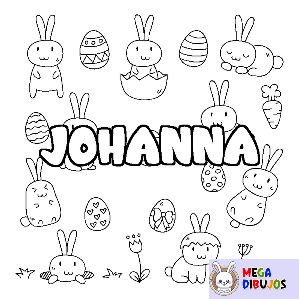 Coloraci&oacute;n del nombre JOHANNA - decorado Pascua