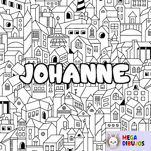 Coloraci&oacute;n del nombre JOHANNE - decorado ciudad
