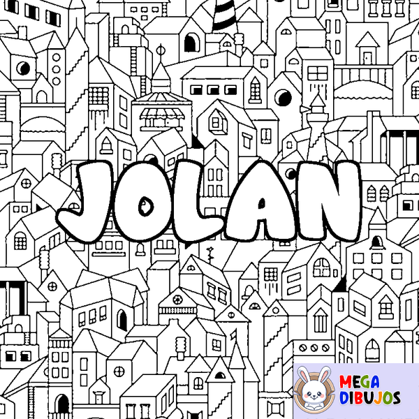 Coloraci&oacute;n del nombre JOLAN - decorado ciudad