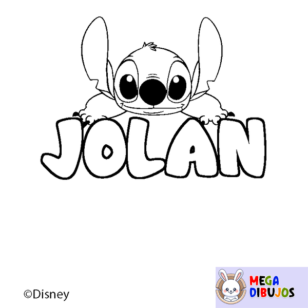 Coloraci&oacute;n del nombre JOLAN - decorado Stitch