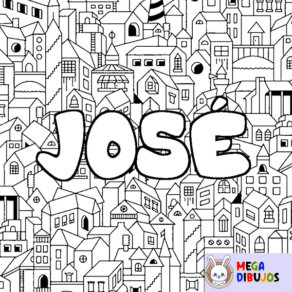 Coloraci&oacute;n del nombre JOS&Eacute; - decorado ciudad