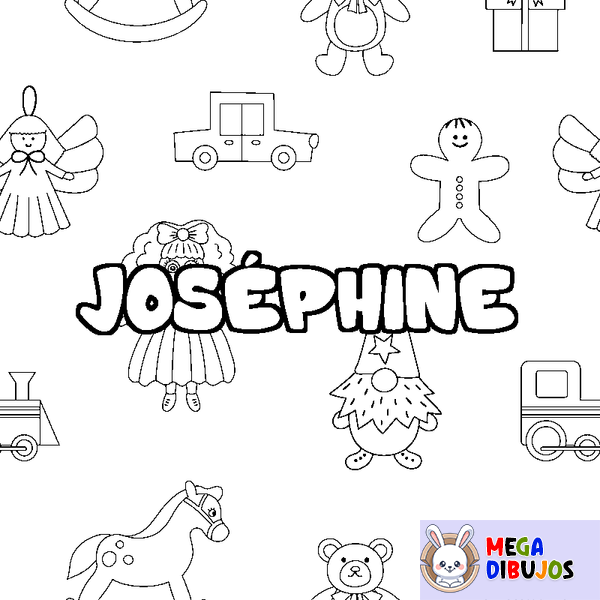 Coloraci&oacute;n del nombre JOS&Eacute;PHINE - decorado juguetes
