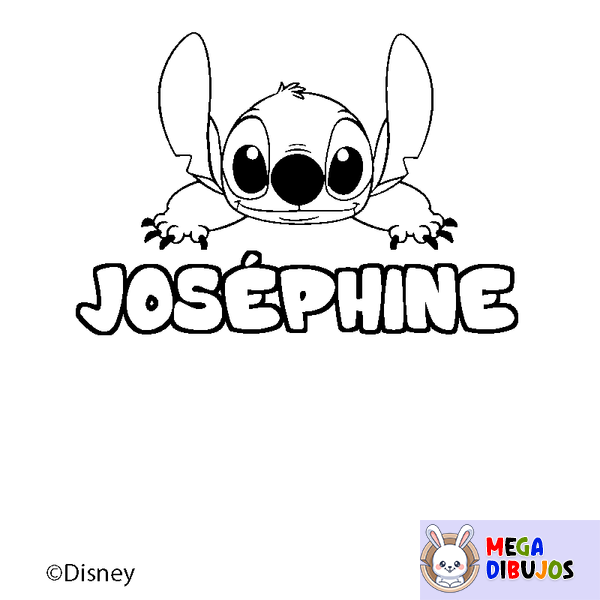 Coloraci&oacute;n del nombre JOS&Eacute;PHINE - decorado Stitch