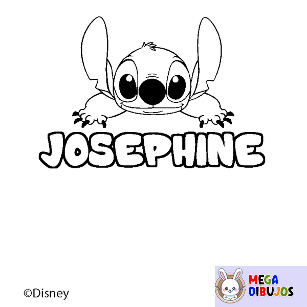 Coloraci&oacute;n del nombre JOSEPHINE - decorado Stitch