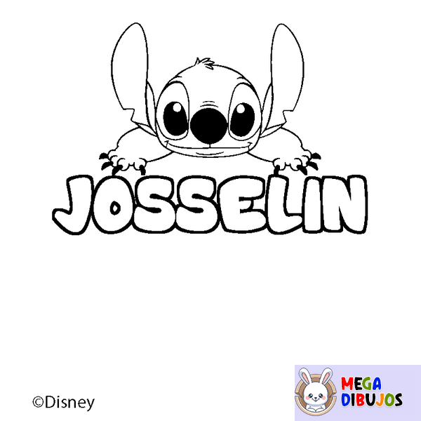 Coloraci&oacute;n del nombre JOSSELIN - decorado Stitch
