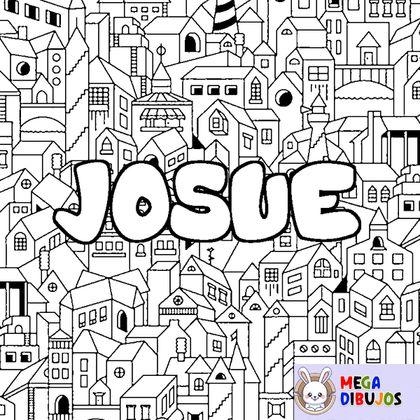 Coloraci&oacute;n del nombre JOSUE - decorado ciudad
