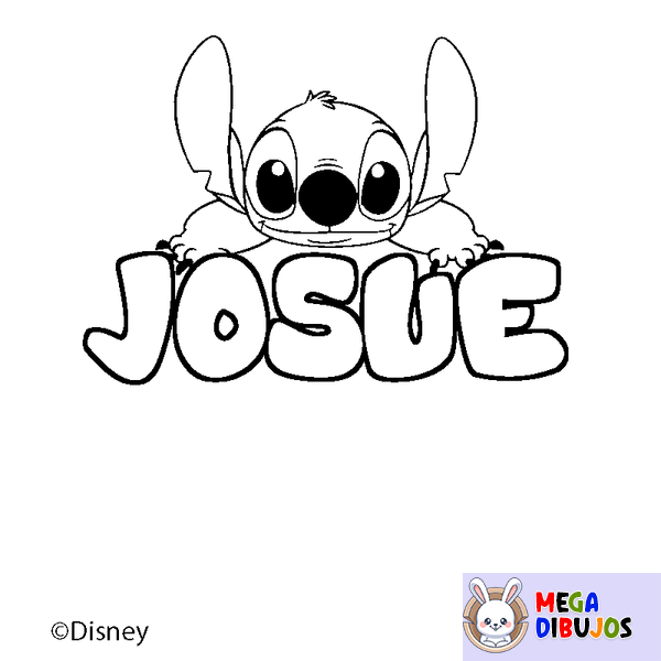 Coloraci&oacute;n del nombre JOSUE - decorado Stitch