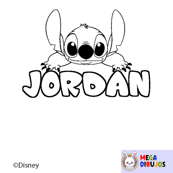 Coloraci&oacute;n del nombre JORDAN - decorado Stitch
