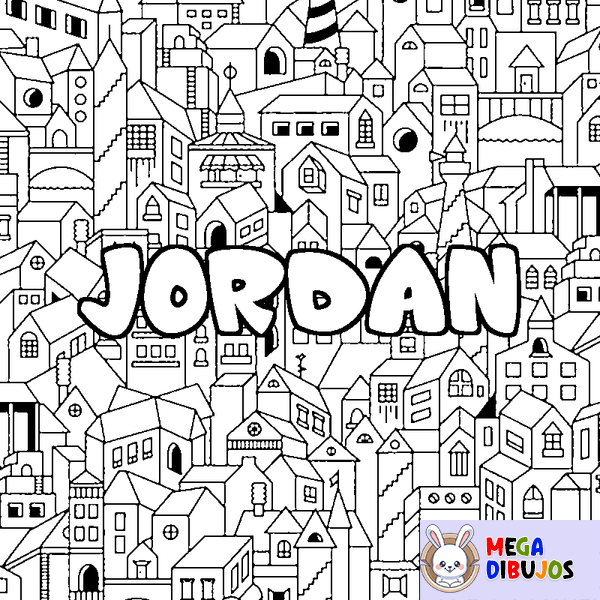 Coloraci&oacute;n del nombre JORDAN - decorado ciudad