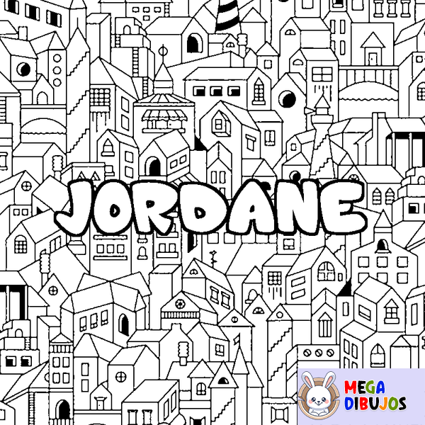 Coloraci&oacute;n del nombre JORDANE - decorado ciudad