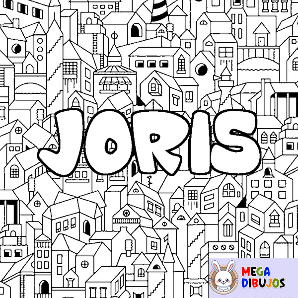 Coloraci&oacute;n del nombre JORIS - decorado ciudad