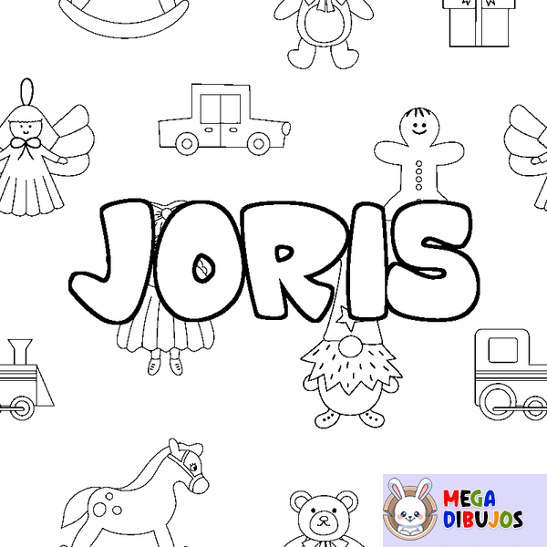 Coloraci&oacute;n del nombre JORIS - decorado juguetes