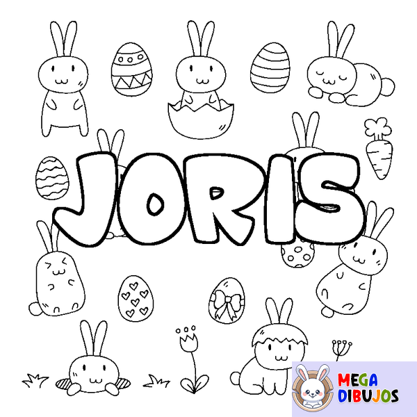 Coloraci&oacute;n del nombre JORIS - decorado Pascua