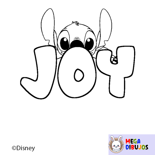 Coloraci&oacute;n del nombre JOY - decorado Stitch
