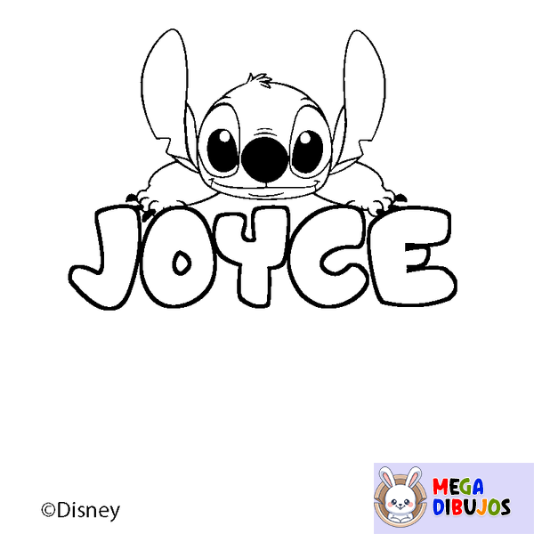 Coloraci&oacute;n del nombre JOYCE - decorado Stitch