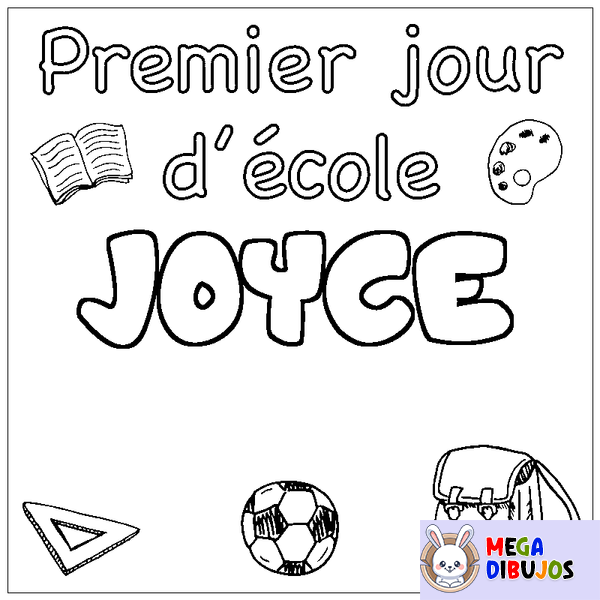 Coloraci&oacute;n del nombre JOYCE - decorado primer d&iacute;a de escuela