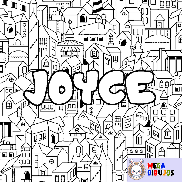 Coloraci&oacute;n del nombre JOYCE - decorado ciudad
