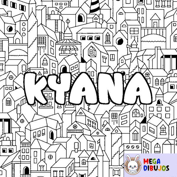 Coloraci&oacute;n del nombre KYANA - decorado ciudad