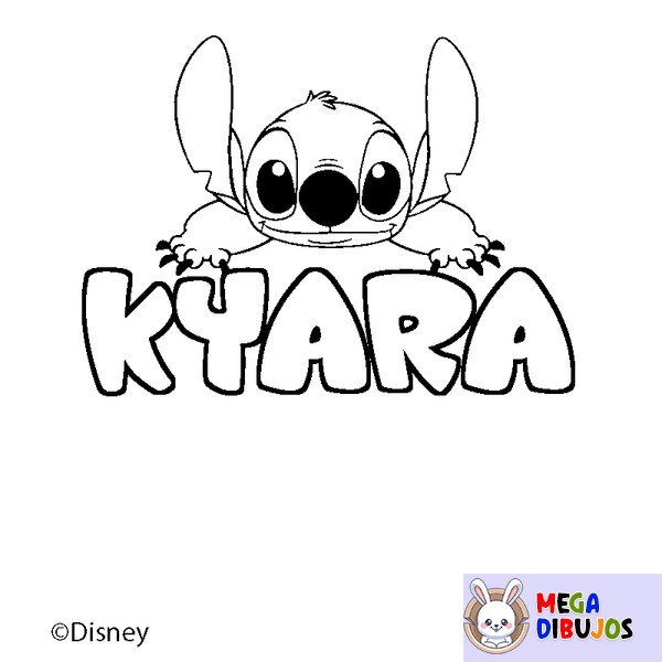 Coloraci&oacute;n del nombre KYARA - decorado Stitch