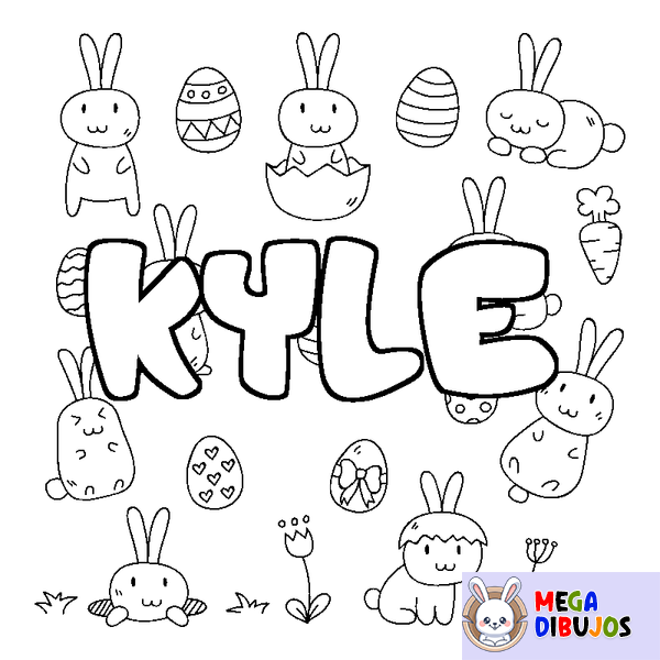 Coloraci&oacute;n del nombre KYLE - decorado Pascua