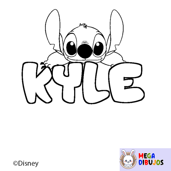 Coloraci&oacute;n del nombre KYLE - decorado Stitch