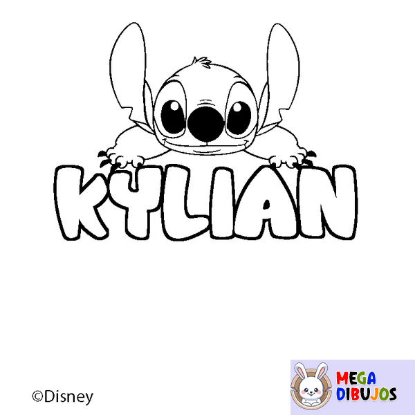 Coloraci&oacute;n del nombre KYLIAN - decorado Stitch