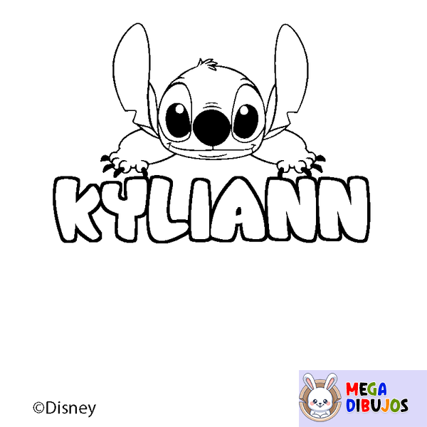 Coloraci&oacute;n del nombre KYLIANN - decorado Stitch