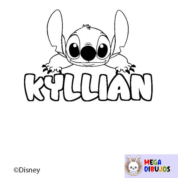 Coloraci&oacute;n del nombre KYLLIAN - decorado Stitch
