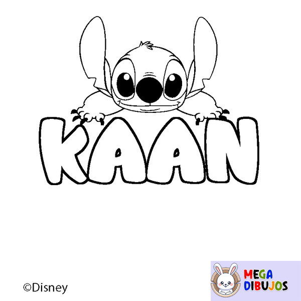 Coloraci&oacute;n del nombre KAAN - decorado Stitch