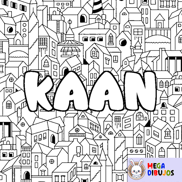 Coloraci&oacute;n del nombre KAAN - decorado ciudad