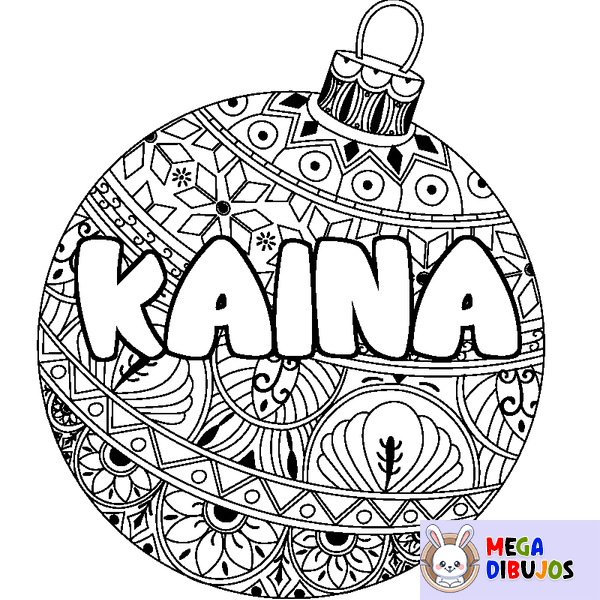Coloraci&oacute;n del nombre KAINA - decorado bola de Navidad
