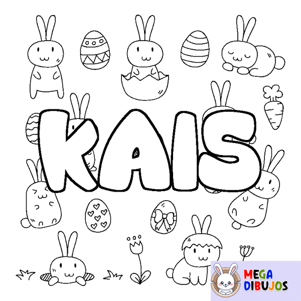 Coloraci&oacute;n del nombre KAIS - decorado Pascua