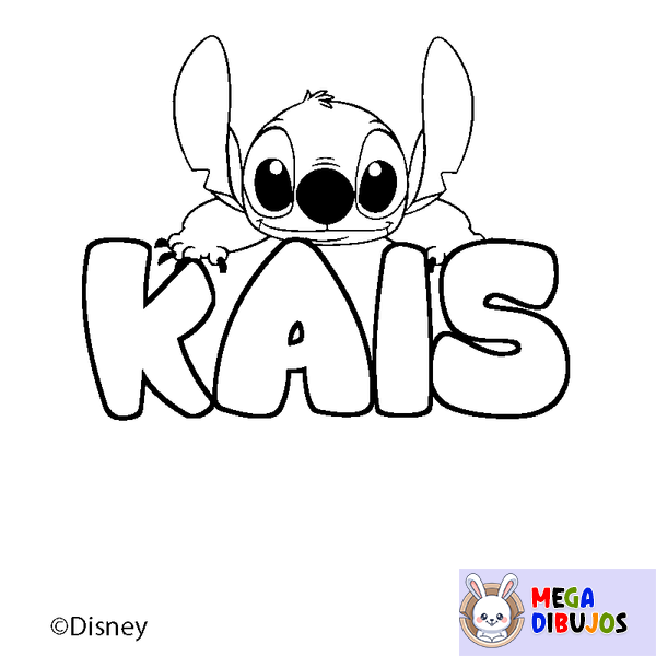 Coloraci&oacute;n del nombre KAIS - decorado Stitch